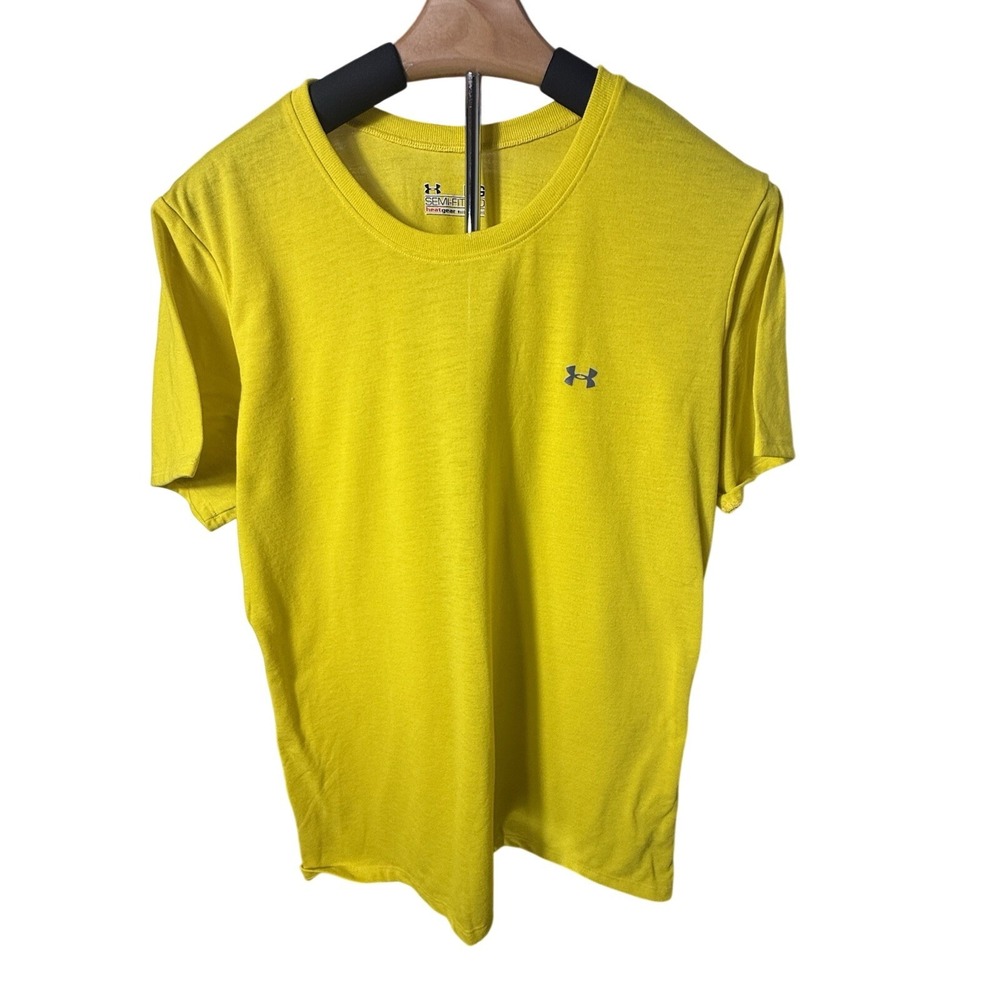 Under Armour HeatGear T-Shirt Youth Large Yellow Semi-Fitted‎ Short Sleeve Tee